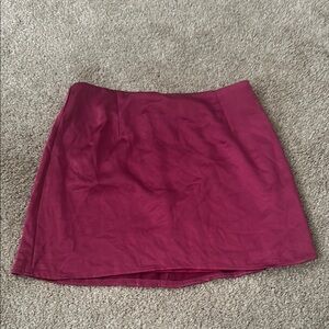 Fuchsia satin mini skirt